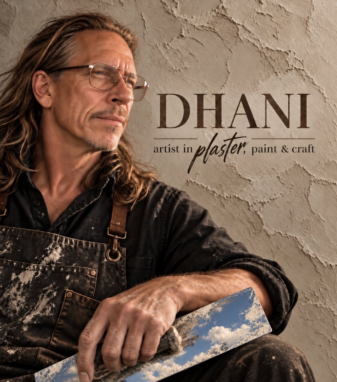 DHANI artist and maker, working with plaster and finish materials